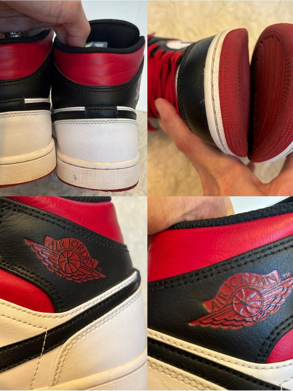 Nike Air Jordan 1 Mid Gym Red Black Toe Size 8 Men's Great Condition - Picture 12 of 16